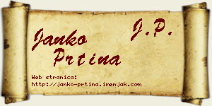 Janko Prtina vizit kartica